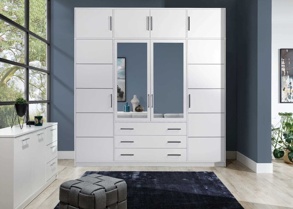 (lustro,szuflady,4-kolory) Szafa Bali z nadstawką 196x245x58