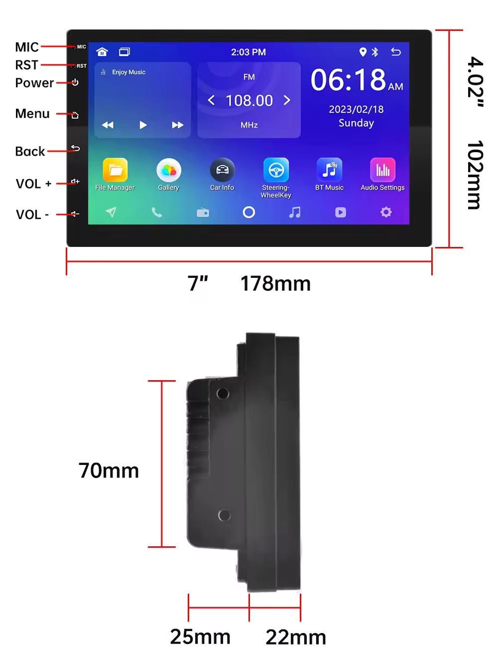 Radio/ Android  7 Cali (2/32gb CarPlay/Android auto)