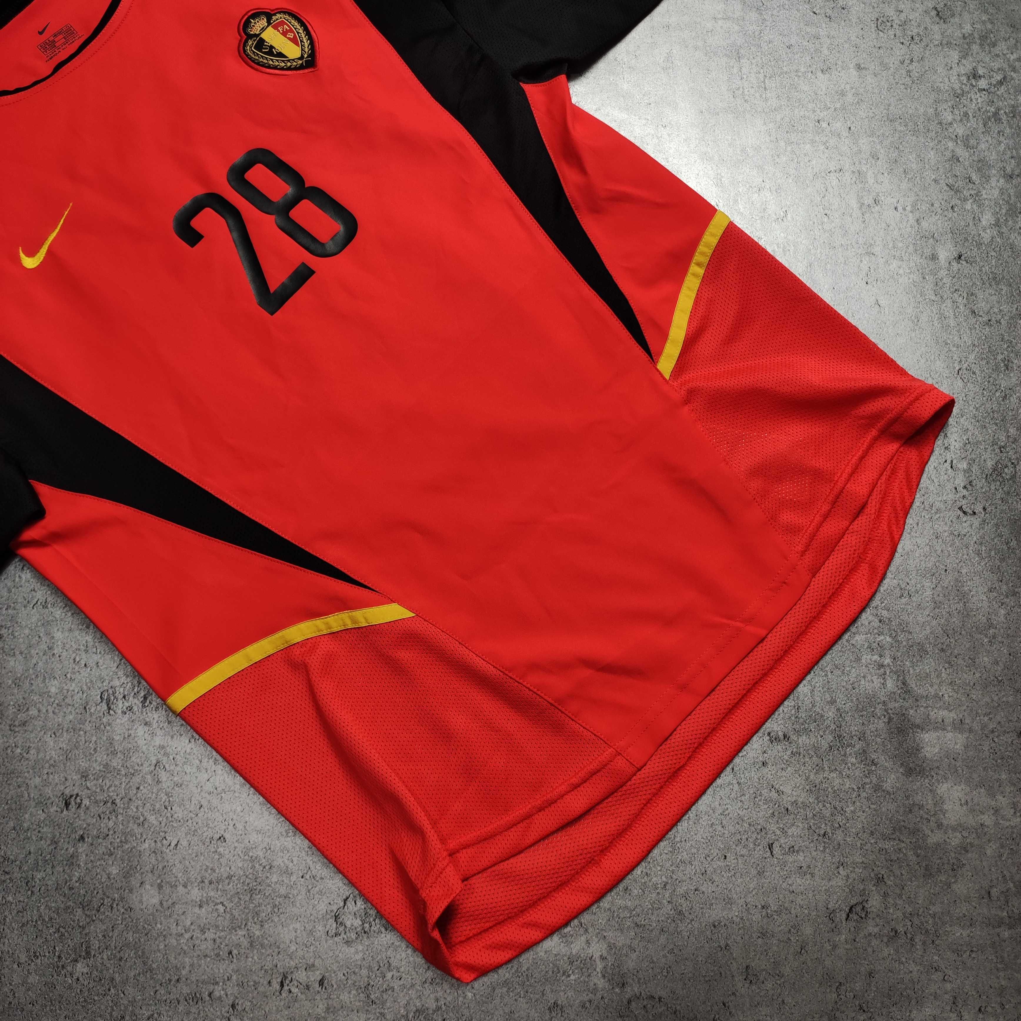 MĘSKA Koszulka Sportowa Piłka Nożna MŚ Reprezentacja Belgii 2002