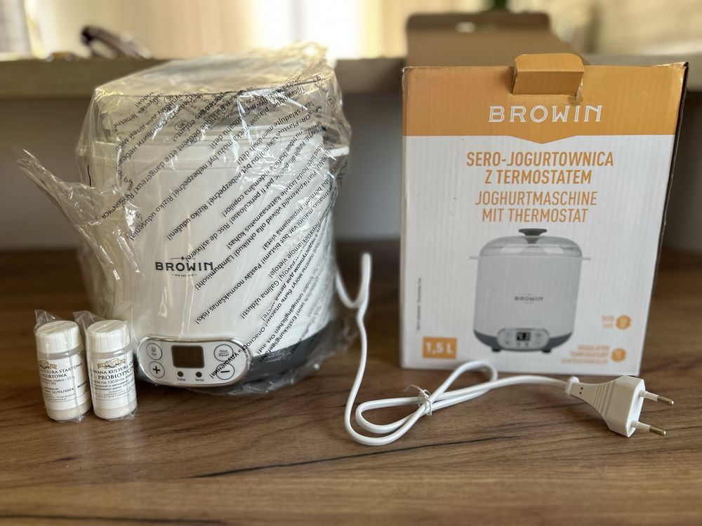 Sero-jogurtownica z termostatem Browin NOWA +gratis bakterie jogurtowe