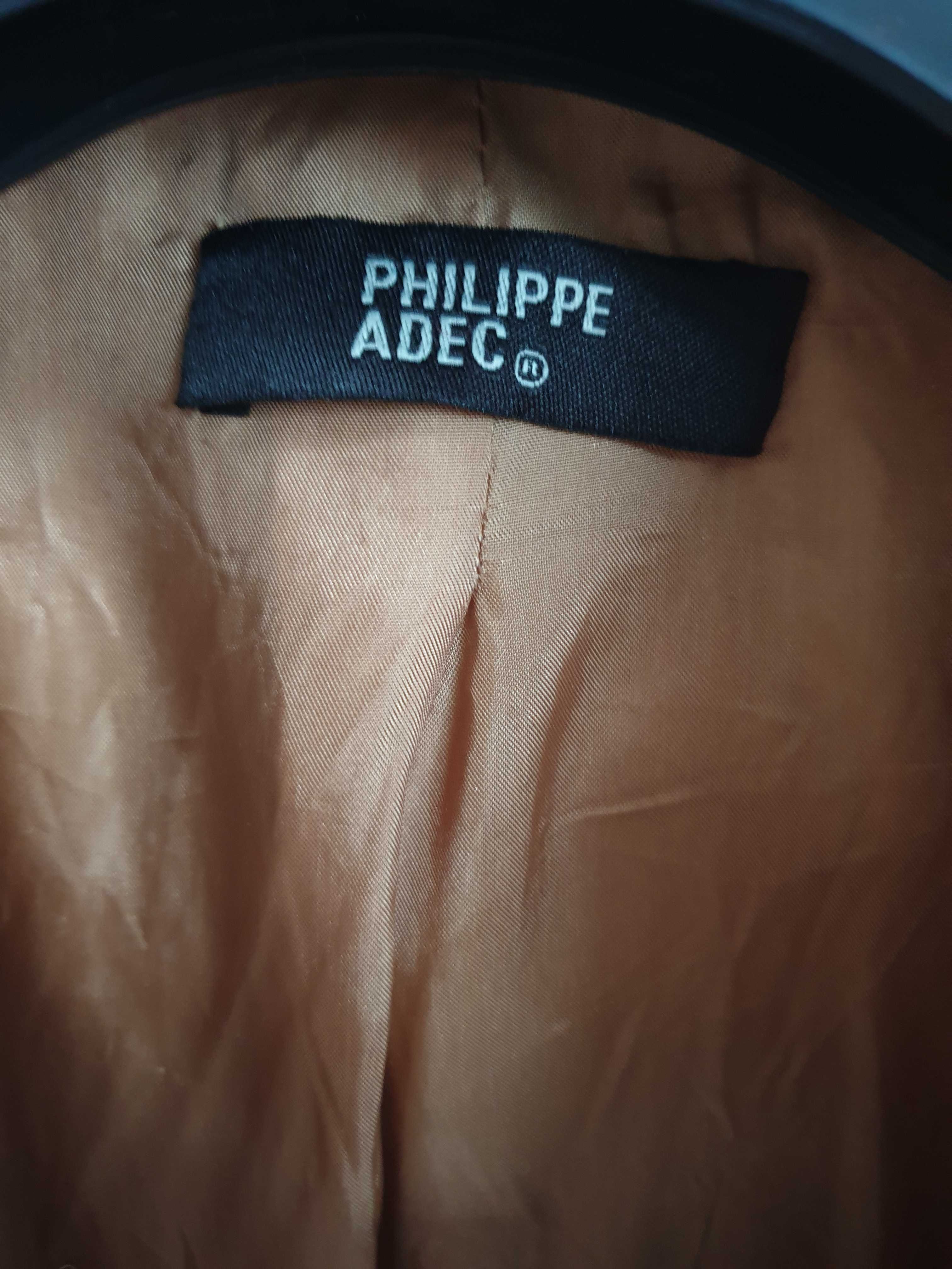 Wełniana jedwabna marynarka żakiet Philippe Adec 38 ruda