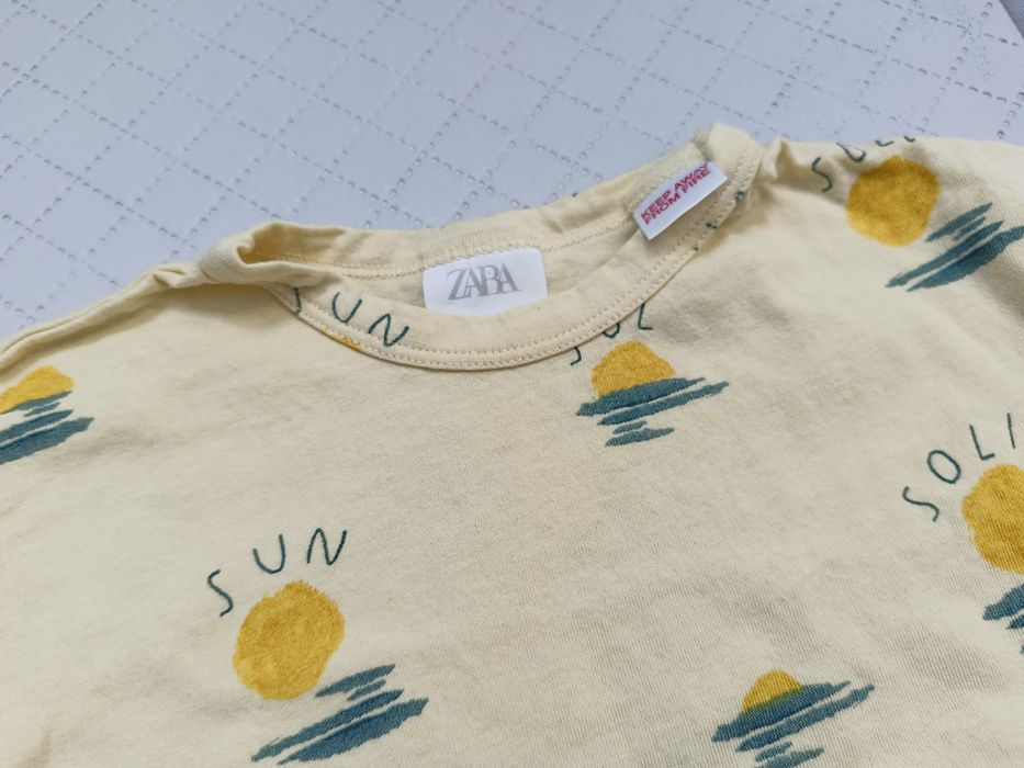 Żółta bluzka t- shirt niemowlęca rozmiar 74 Zara