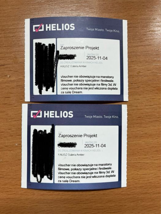 Bilety do kina Kalisz - dwa pojedyncze