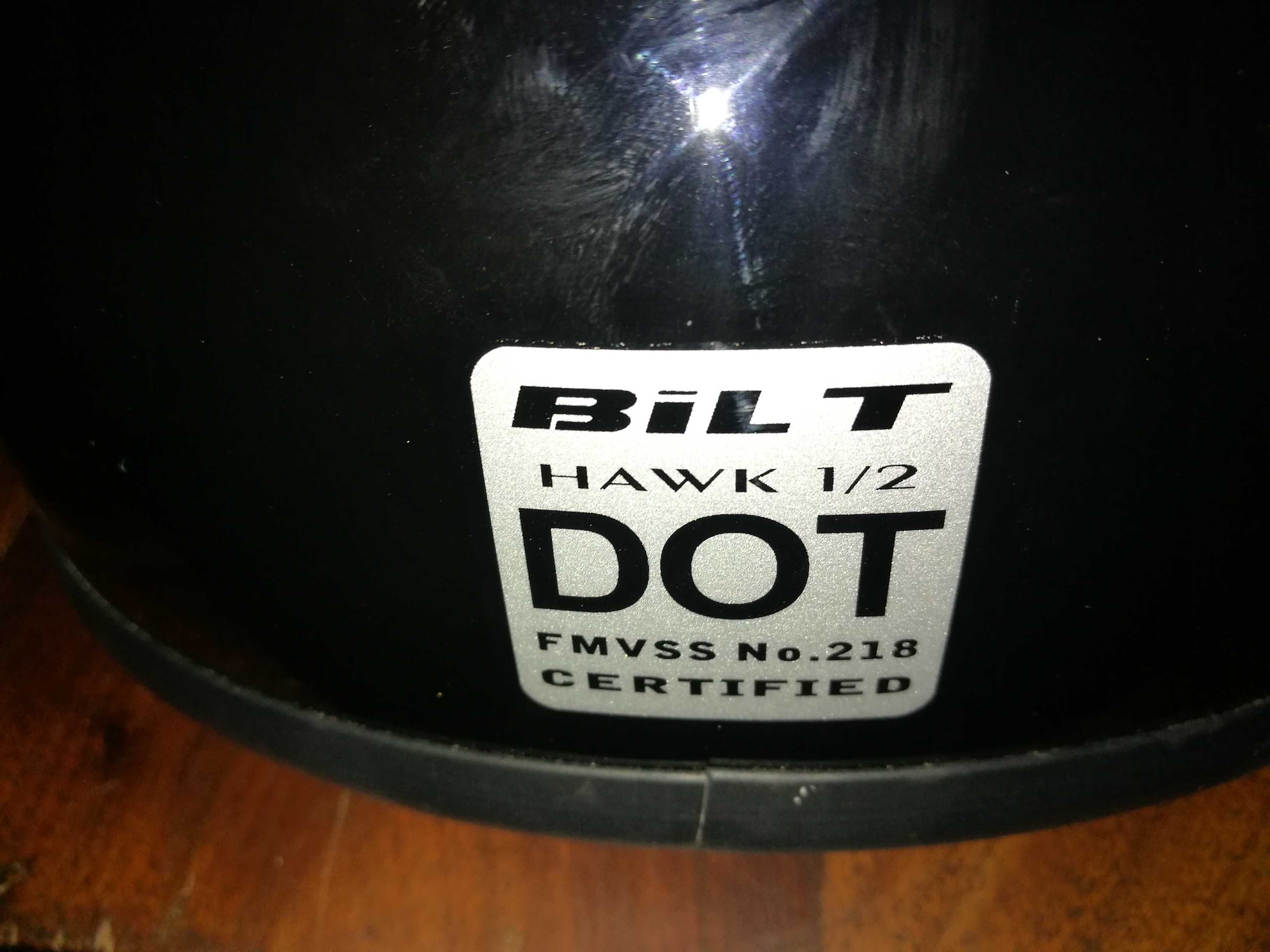 capacete para moto Bilt Hawk Black 1/2 com saco (COMO NOVO)