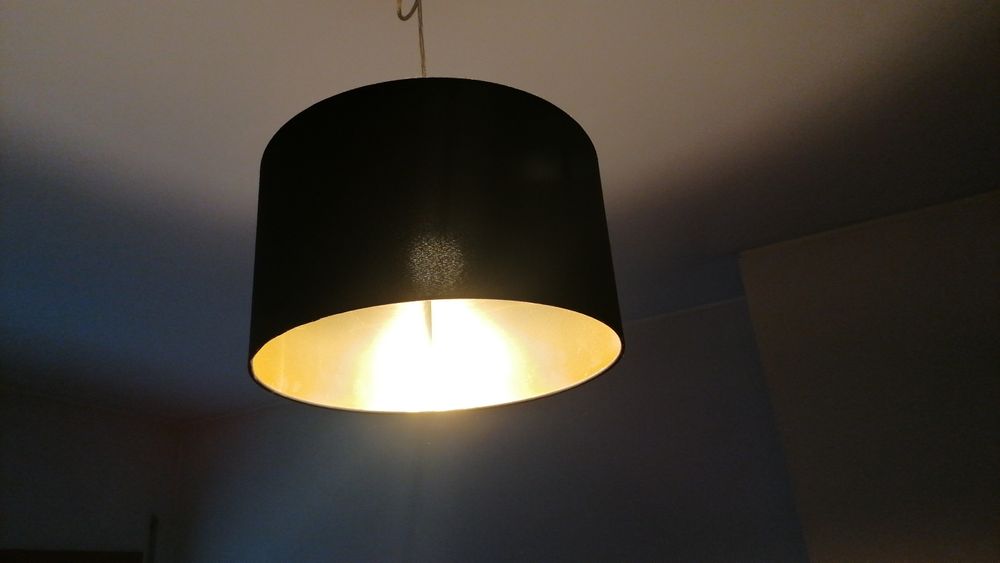 Candeeiro de teto Preto/Dourado