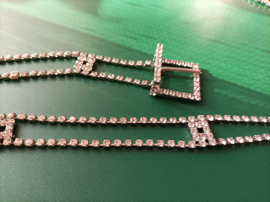 Pasek z metalu i cyrkonii Vintage