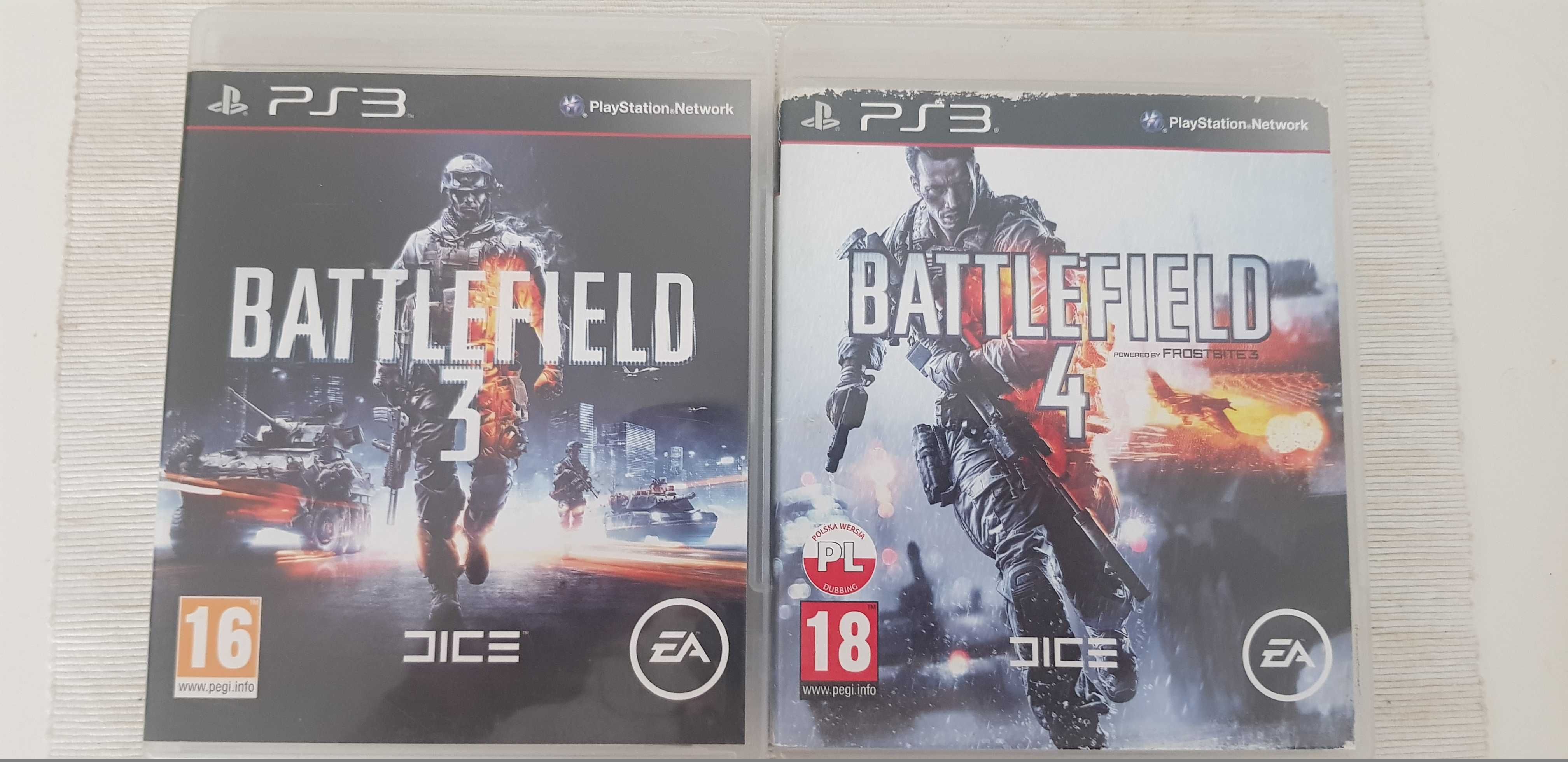 2 Gry PS3 - Battlefield 3 i 4 Dubbing PL