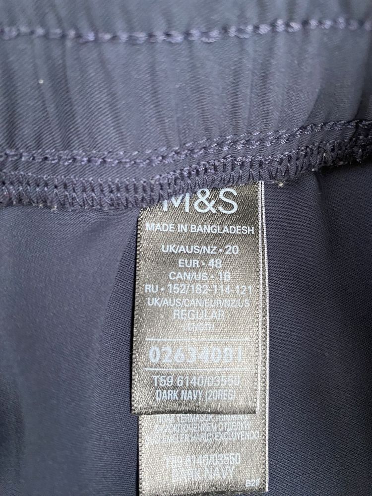 Батальные тёмно-синие брюки, штаны 4xl (20) m&s