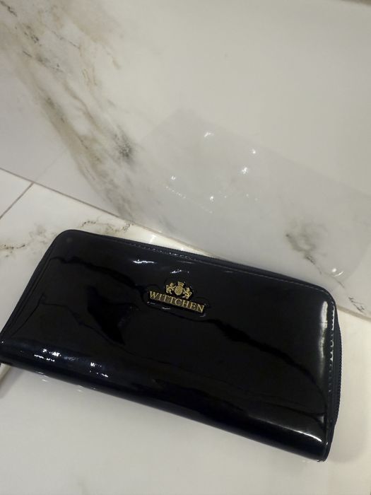 Portfel skórzany czarny lakierowany Wittchen