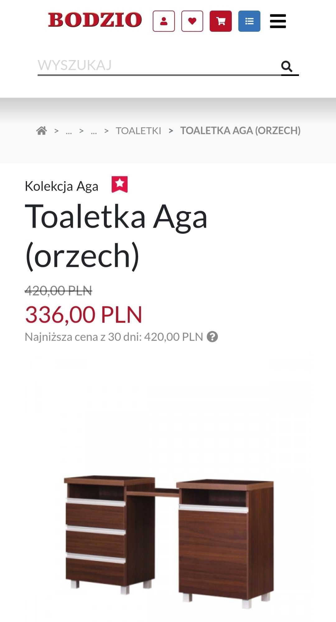 Toaletka Bodzio Aga