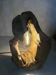 Lampa drewniana ze starego pnia