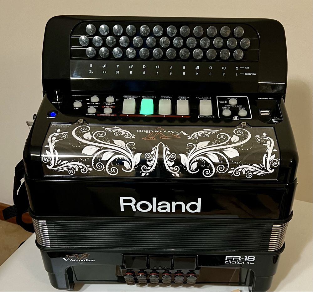 Concertina Roland FR-18 preta - Excelente estado