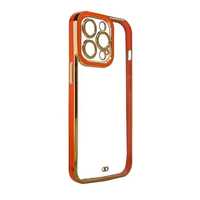 Etui Fashion Case do iPhone 12 Pro Max - Czerwony z Złotą Ramką