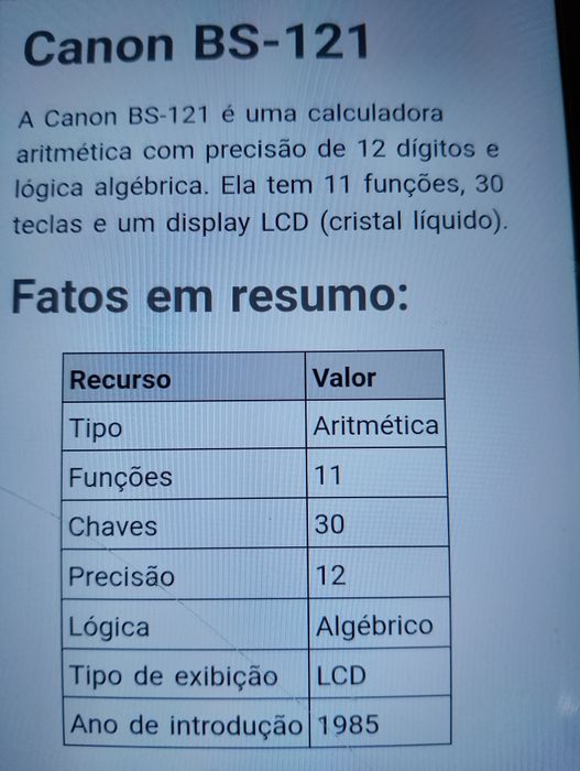 Máquina calculadora CANON BS-121