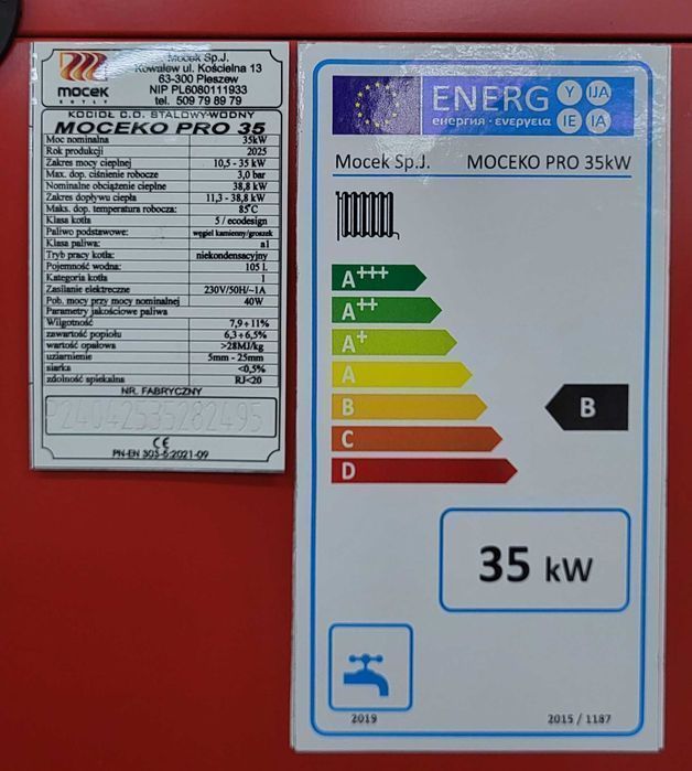 Kocioł węgiel pellet drewno piec Moceko PRO 35kW dotacje OD RĘKI ZUM
