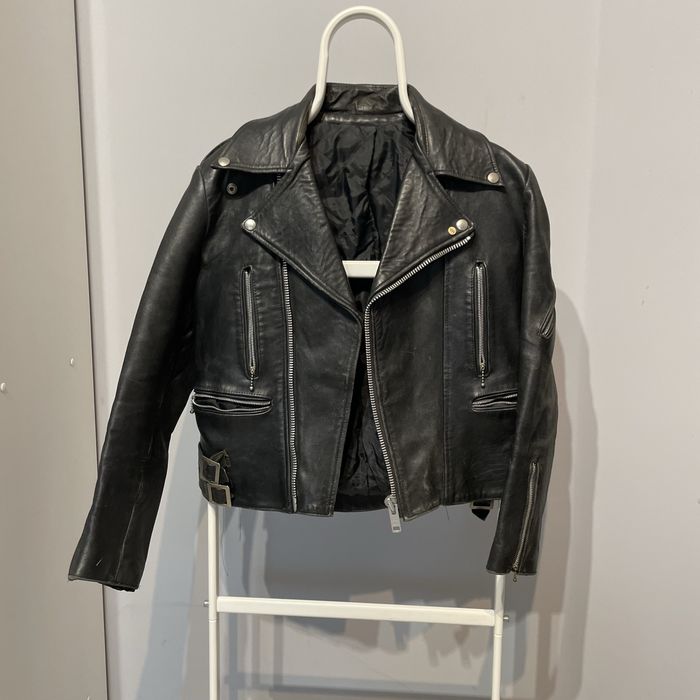 Czarna męska skórzana kurtka ramoneska vintage 90s