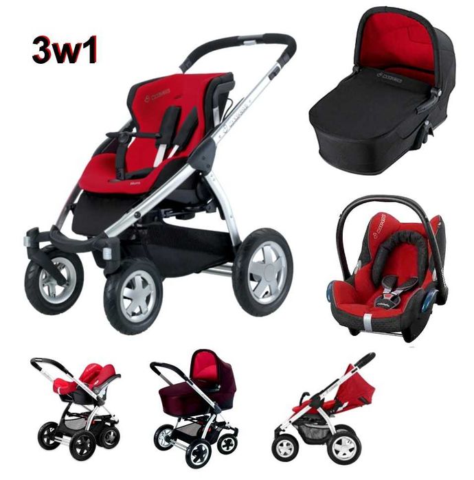 Wózek dziecięcy 3w1 Maxi Cosi Mura 4, kolor Tango Red