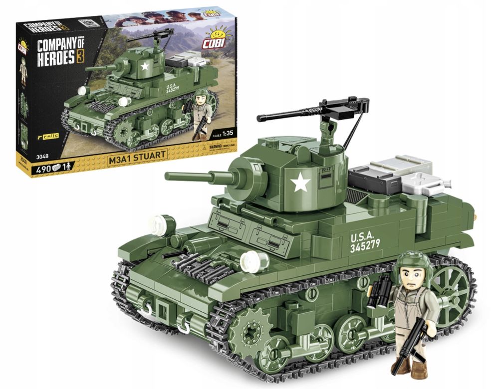 Klocki COBI 3048 Company of Heroes 3 czołg M3A1 Stuart