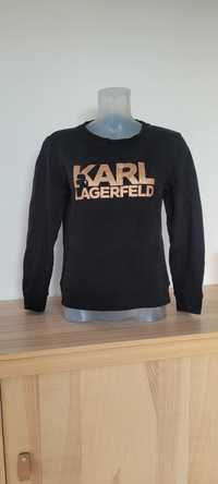 Czarna damska bluza złote logo bawełna Karl Lagerfeld,rozmiar S