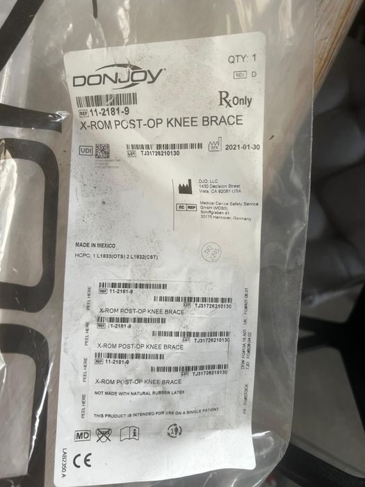 Djo Global X-rom Post Op Knee Brace orteza stawu