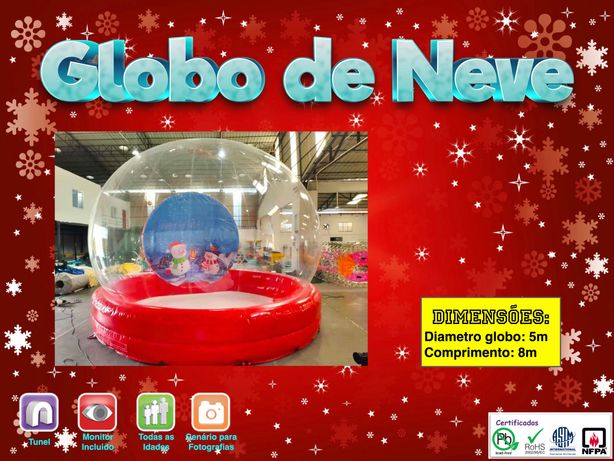 Globo Neve Gelo Natal Gigante 5 Metros