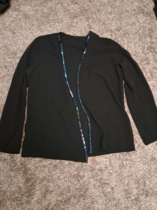 Elegancka maxi czarna sukienka z bolerkiem rozm. M. L