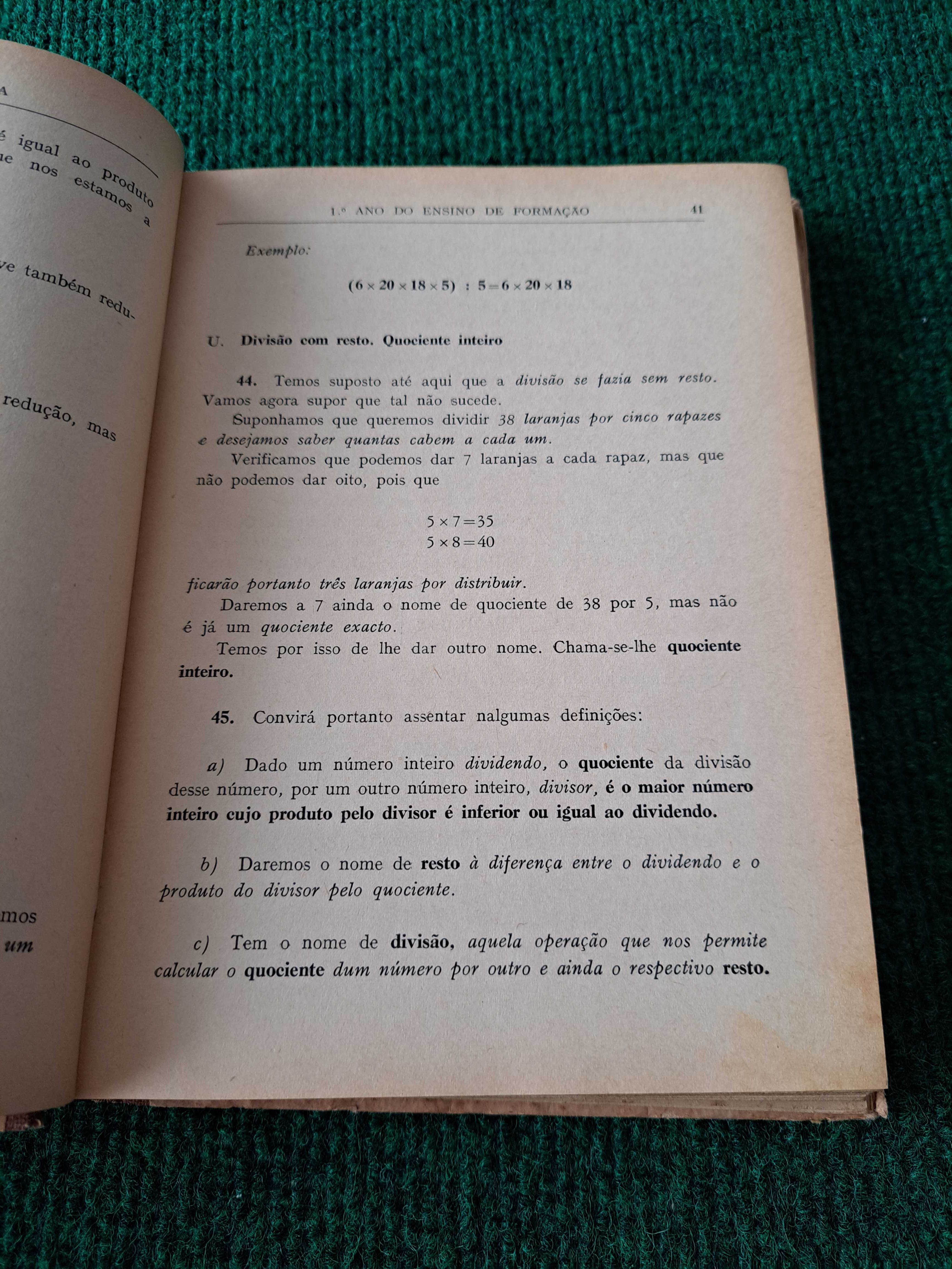 Matemática Para os Cursos de Formação das Escolas Industriais