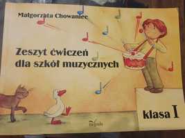 Zeszyt ćwiczeń dla szkół muzycznych M. Chowaniec kl. 1