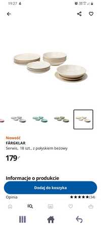 Sprzedam zestaw talerzy ikea FARGKLAR