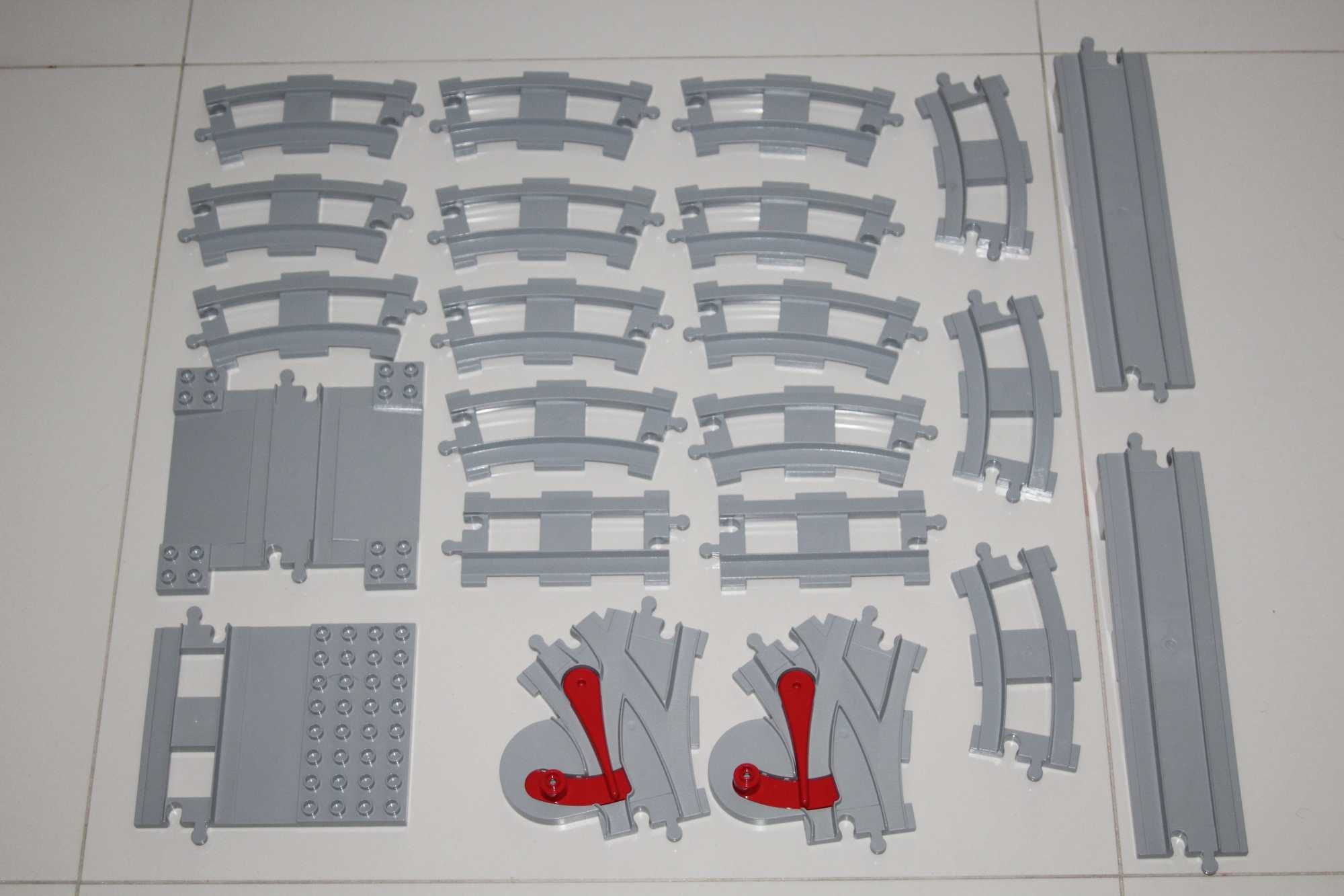 LEGO DUPLO TORY proste łuki  zwrotnice +przejazd+podjazd 22 elementy
