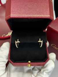 Золотые Серьги в стиле Cartier 1:1 Juste un Clou с бриллиантами