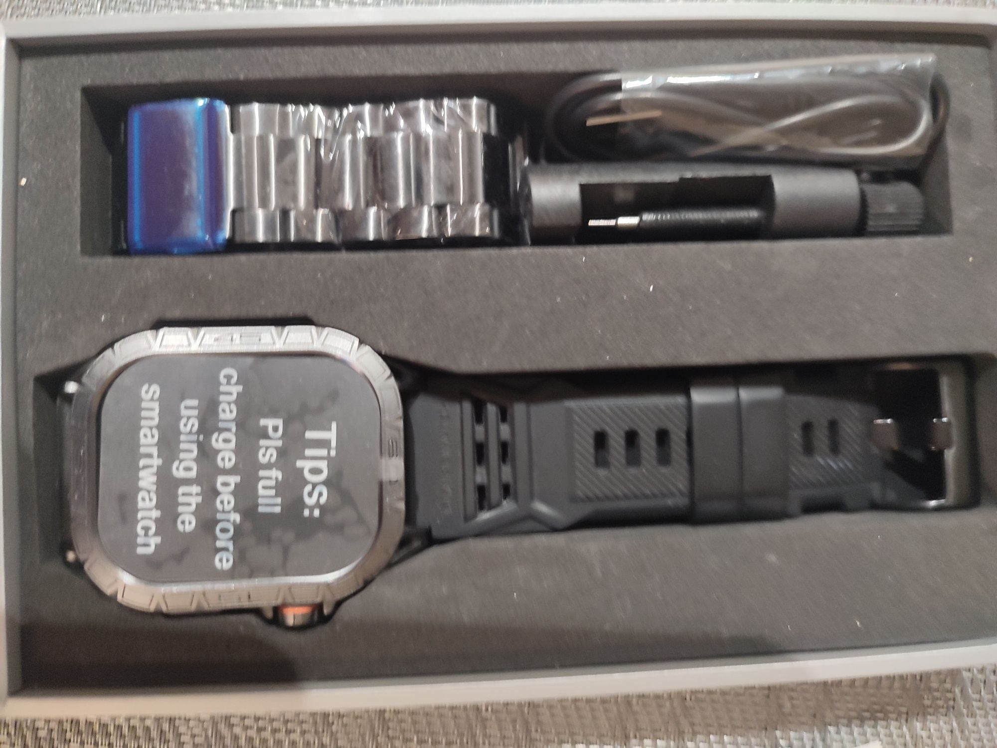 Smartwatch K 63 czarny, rozmowy,dodatkowo bransoletka