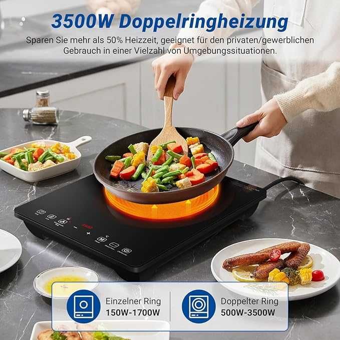 Amzchef 35G49-GXL-SK16 Płyta Indukcyjna 3500W Wolnostojąca z Kablem