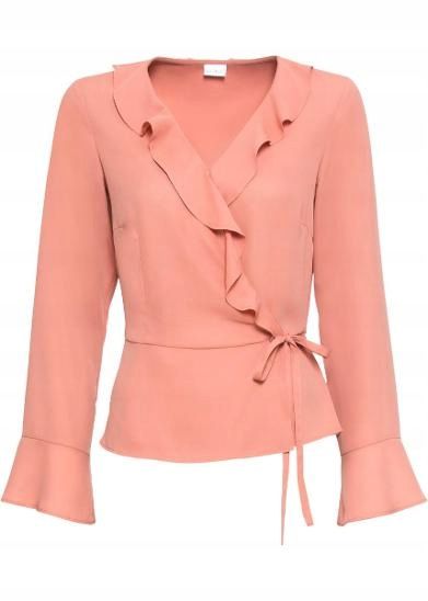 AB4983 bluzka morelowa falbanki r.36