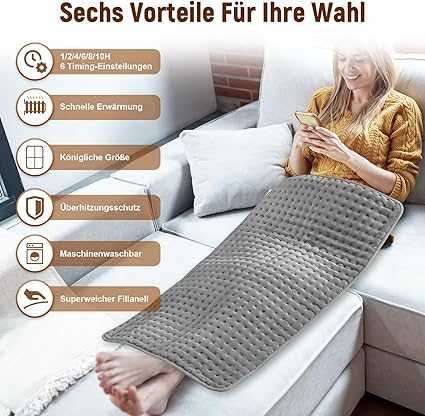 Qfun poduszka grzewcza z automatycznym wyłączaniem szybkie nagrzewanie