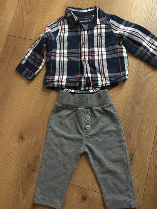 Zestaw ubrań niemowlęcych Koszula 68 w kratkę + spodnie