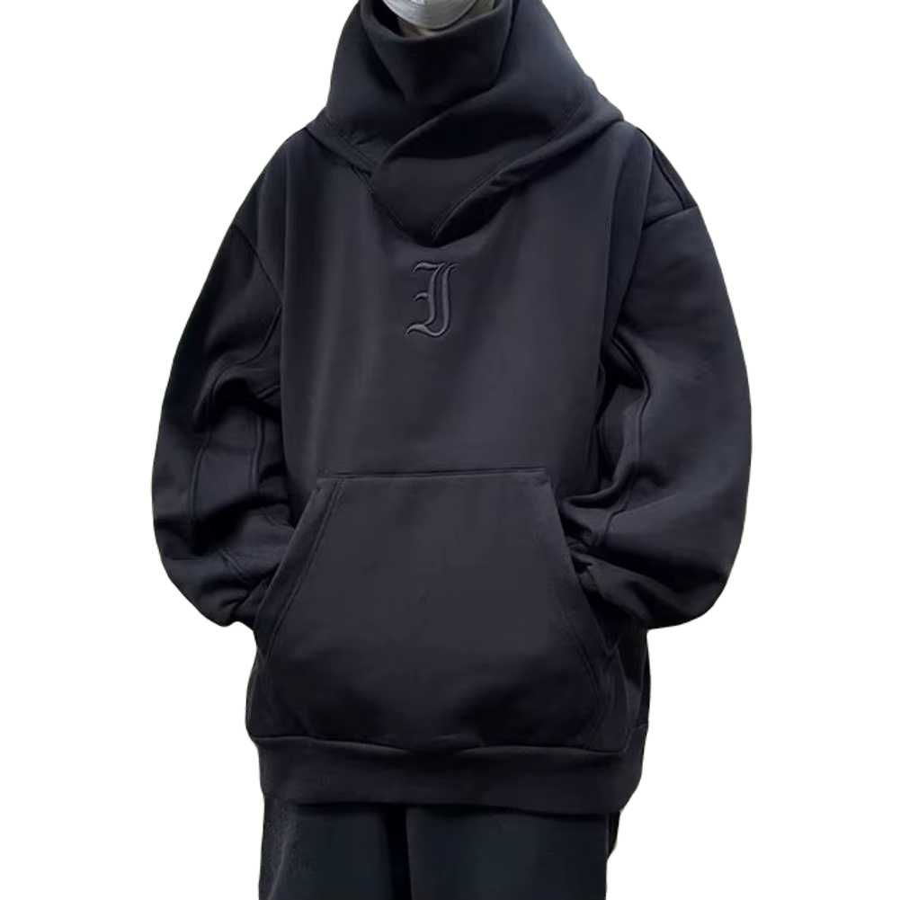 Czarna męska bluza kangurek golf kaptur harajuku punk M