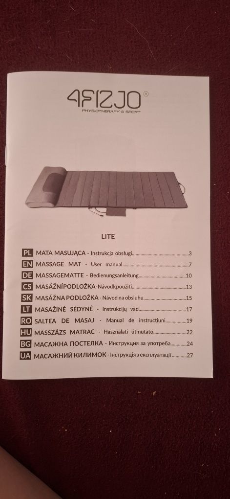 Mata masującą do masażu ciała