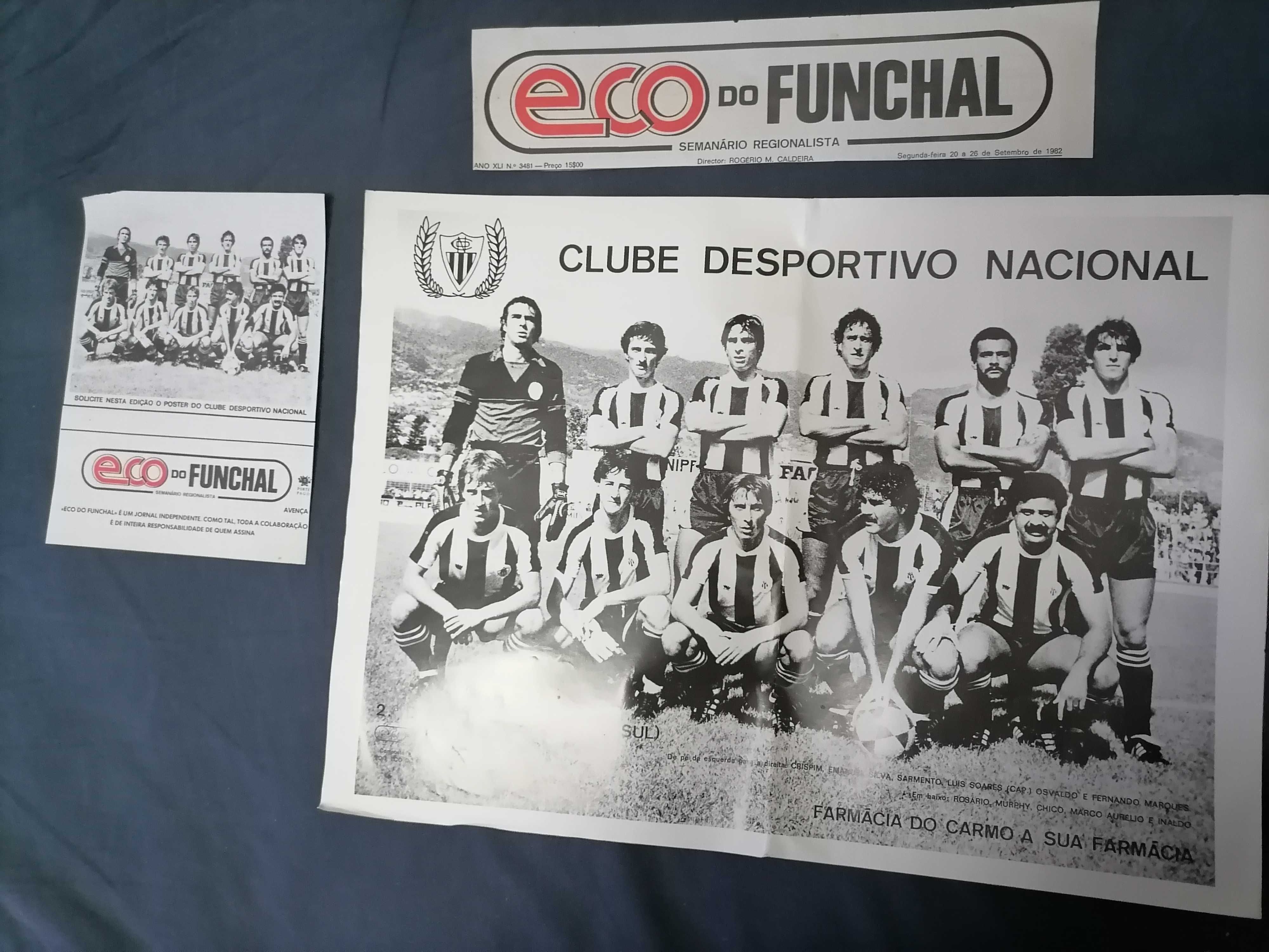 Poster Nacional da Madeira 1982 Jornal Eco do Funchal 44x32 cm