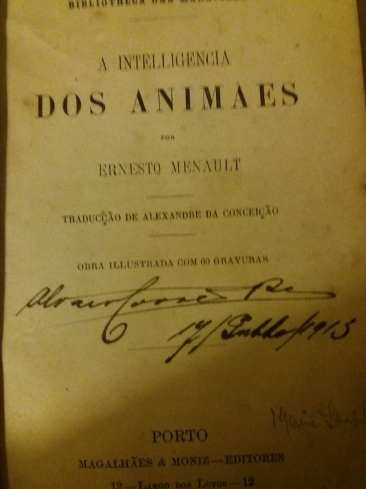 Livro - A inteligencia dos animais - Ernesto Menault