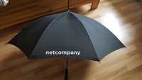 Duży czarny parasol długość 82 cm średnica 120 cm z logo
