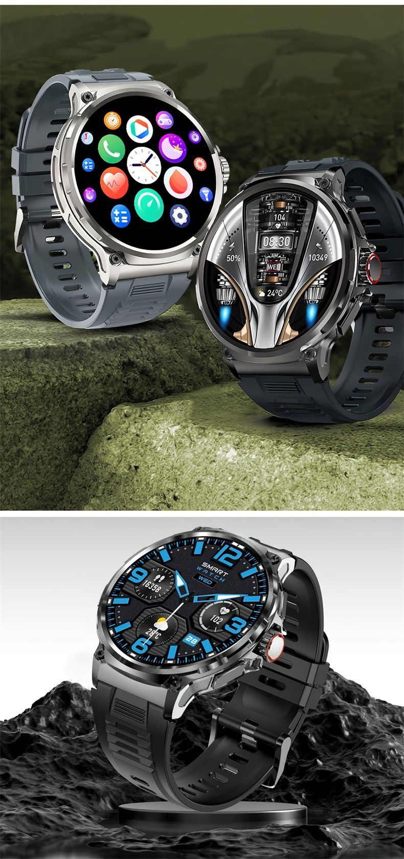 Smartwatch Amoled 1,85 cala duża bateria