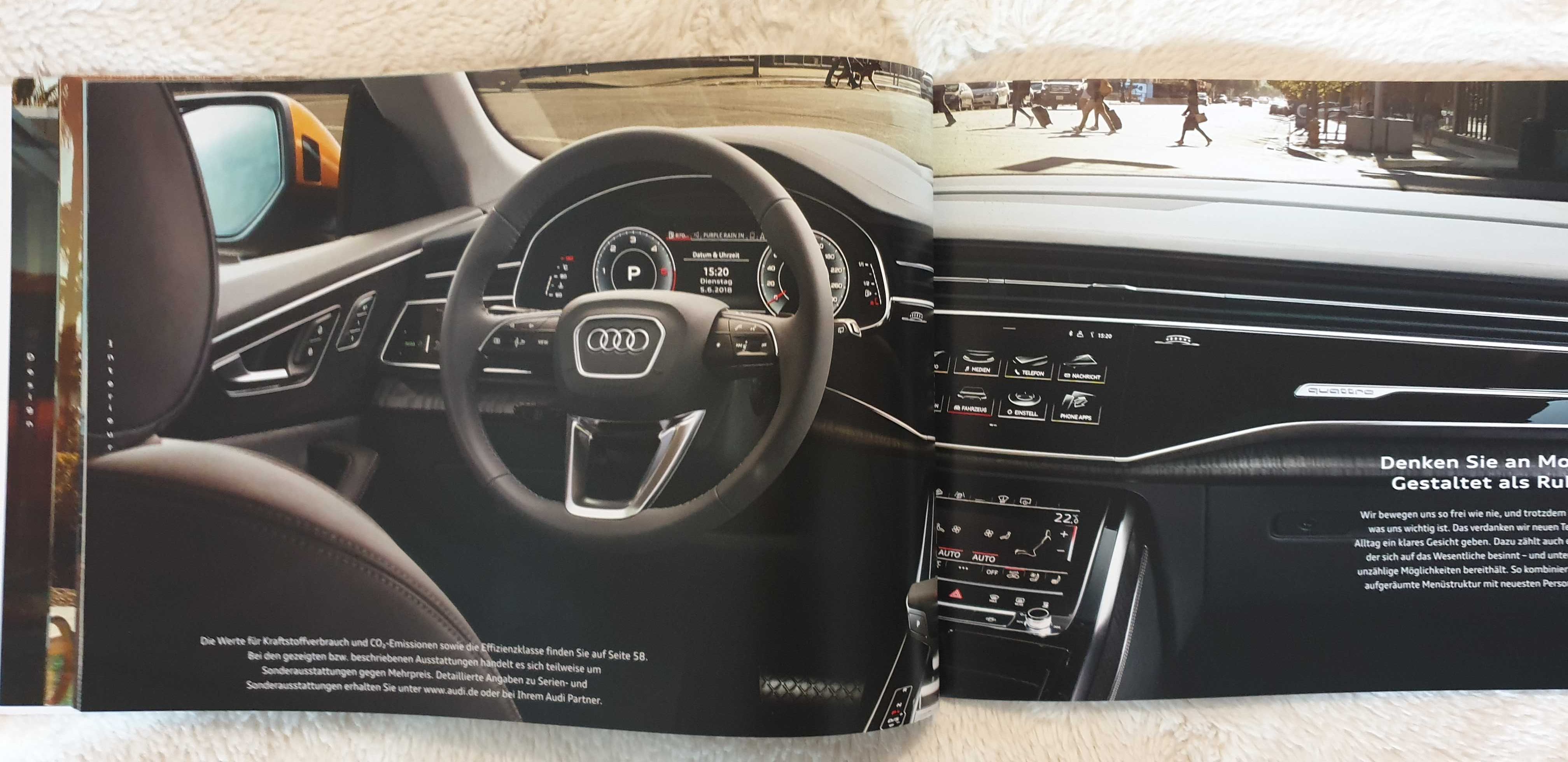 Prospekt Audi Q8 na innej A8, A8W12, Q7, TT TS, Q3, Q2, A4, A6.