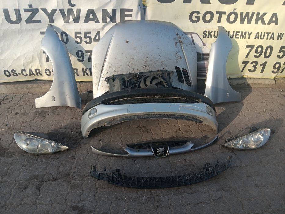 Peugeot 206 maska zderzak błotnik lampa grill pas chłodnice 1.4 KPL