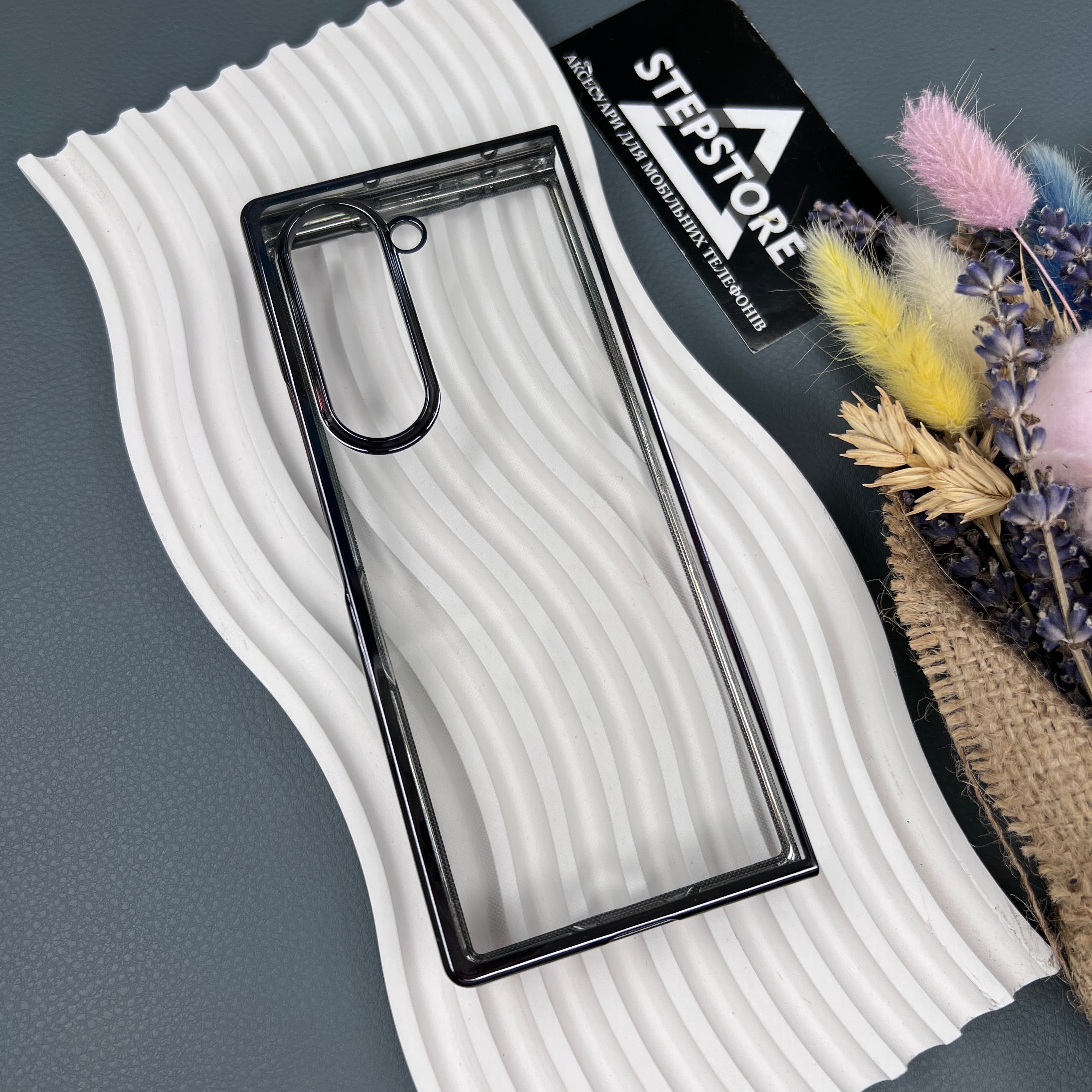 Чехол для Samsung Galaxy Fold 5 прозрачный с цветным ободком 6 пластик