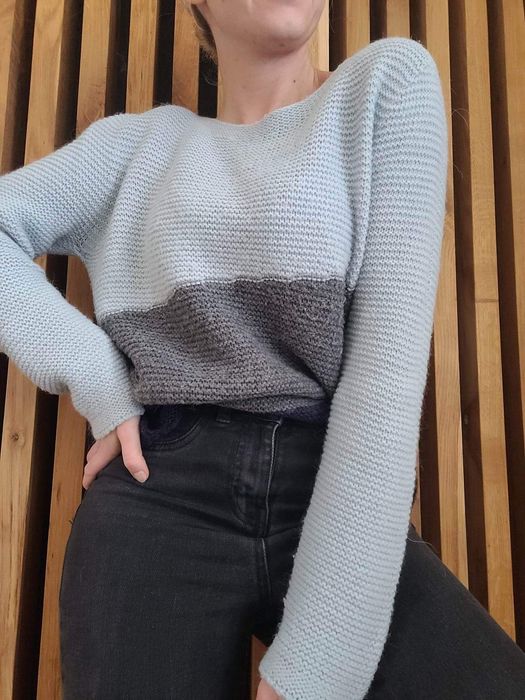 Sweter oversize pasy merino wool alpaka handmade