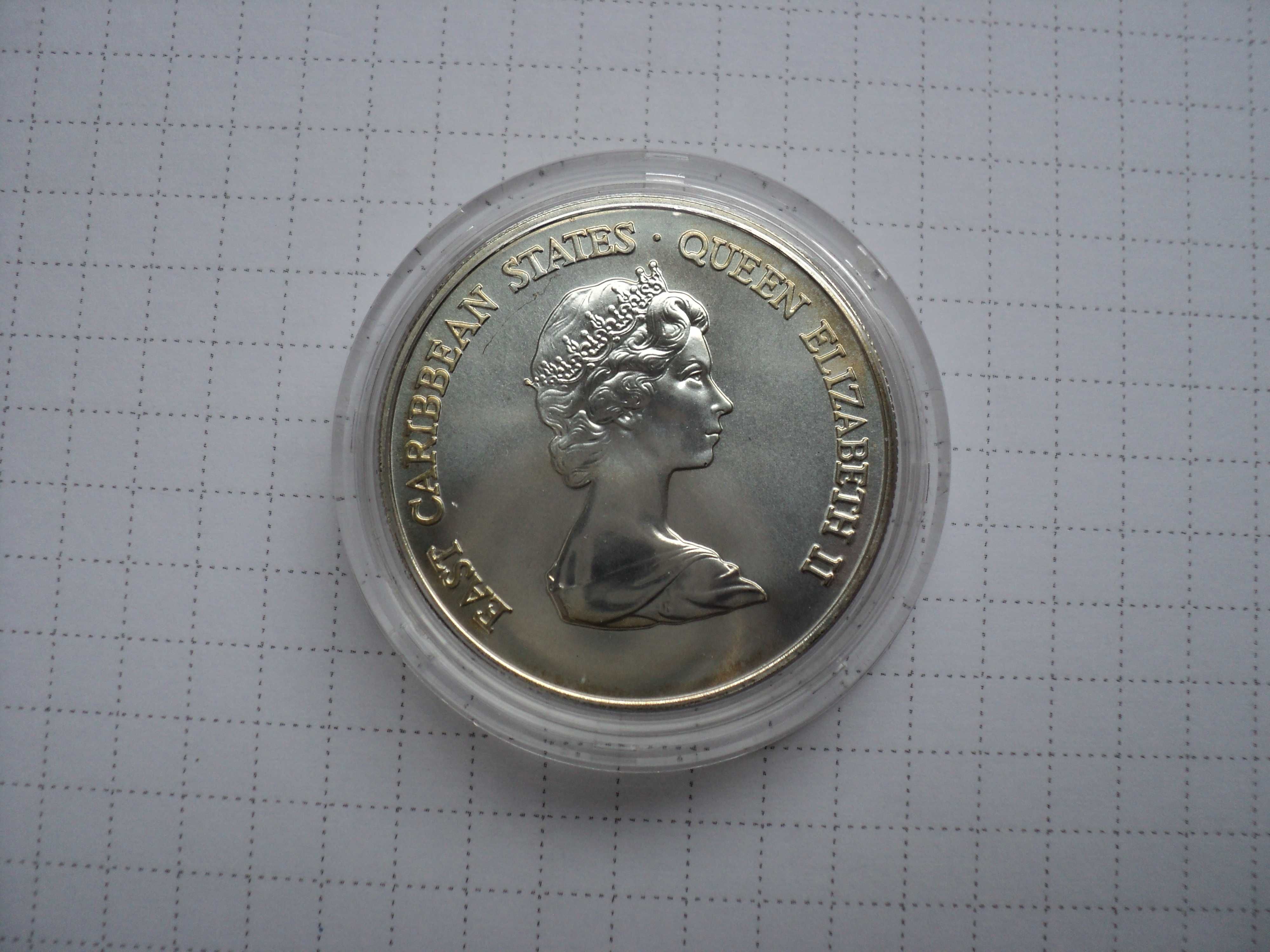 srebrna moneta Państwa Wschodniokaraibskie 50 dolarów 1981 UNC