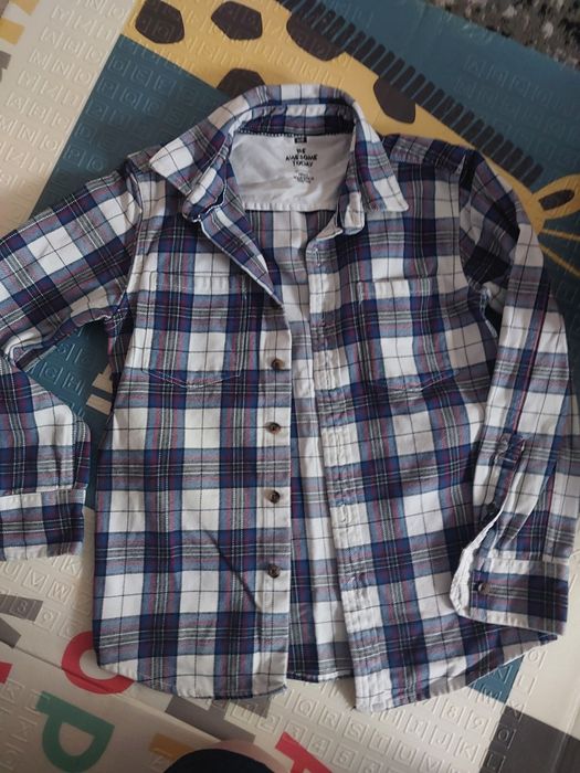 Koszula w kratę z kołnierzem na 9/10 lat