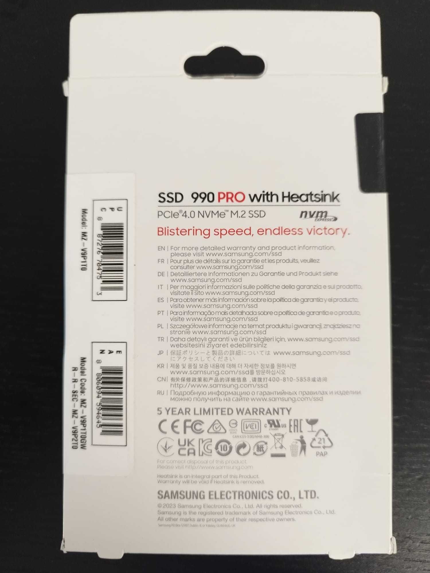 SSD Samsung 990 PRO com Heatsink 1TB PCIe 4.0 NVMe M.2