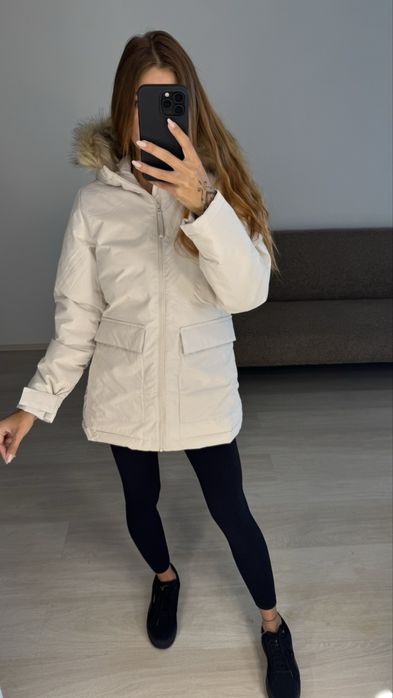 Куртка парка adidas жіноча S молочного кольору | колекція 2024 р
